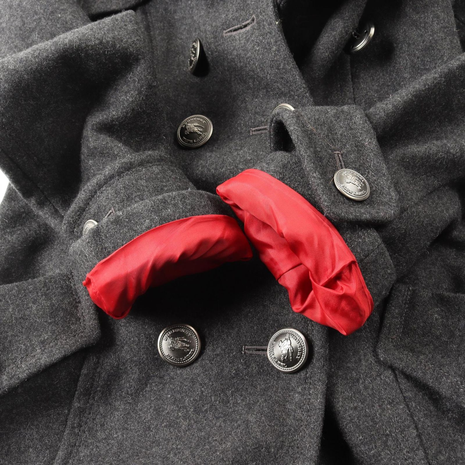 バーバリーブルーレーベル BURBERRY BLUE LABEL ピーコート グレー