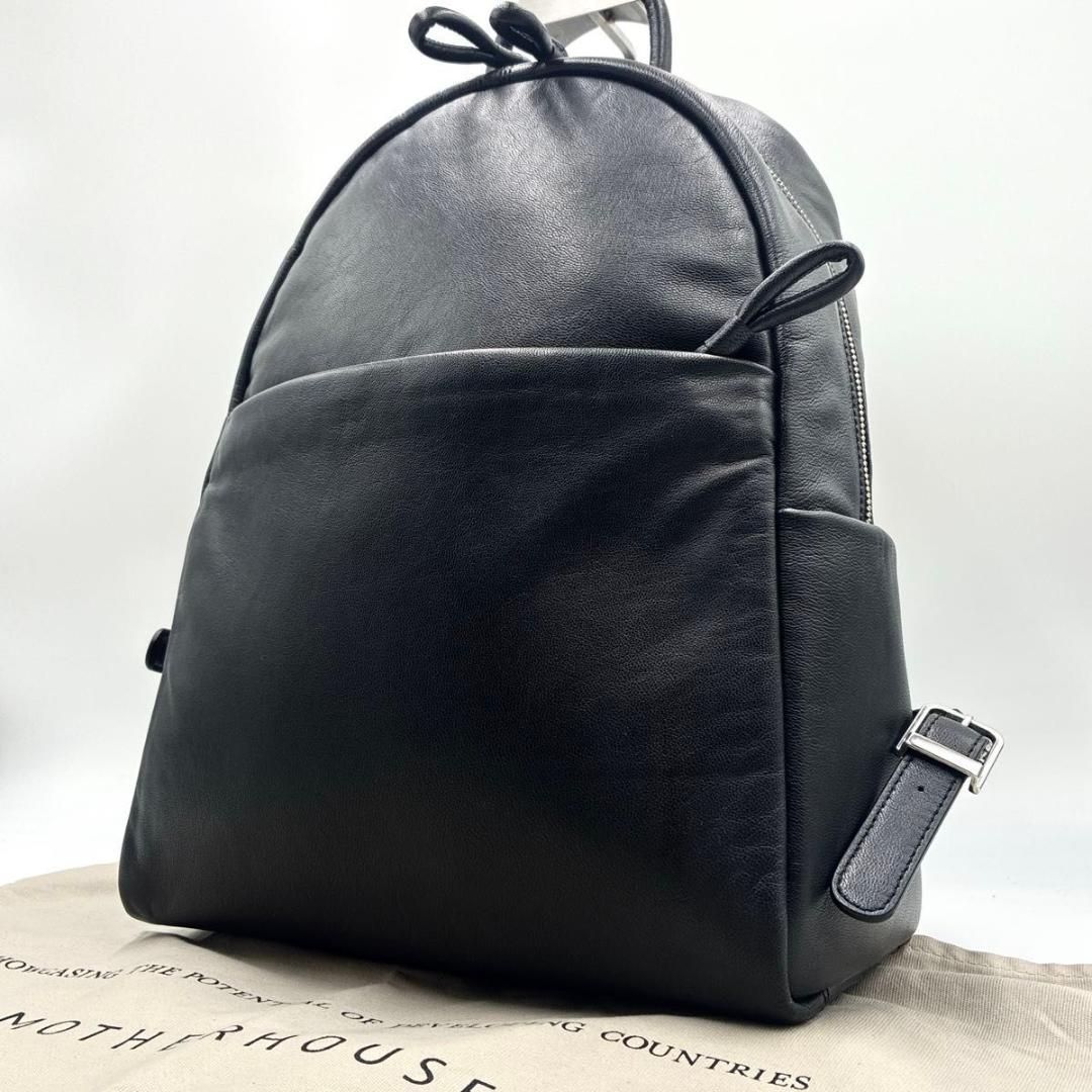 極美品 袋付 マザーハウス ソフトバルーン リュックサック A4可 レザー