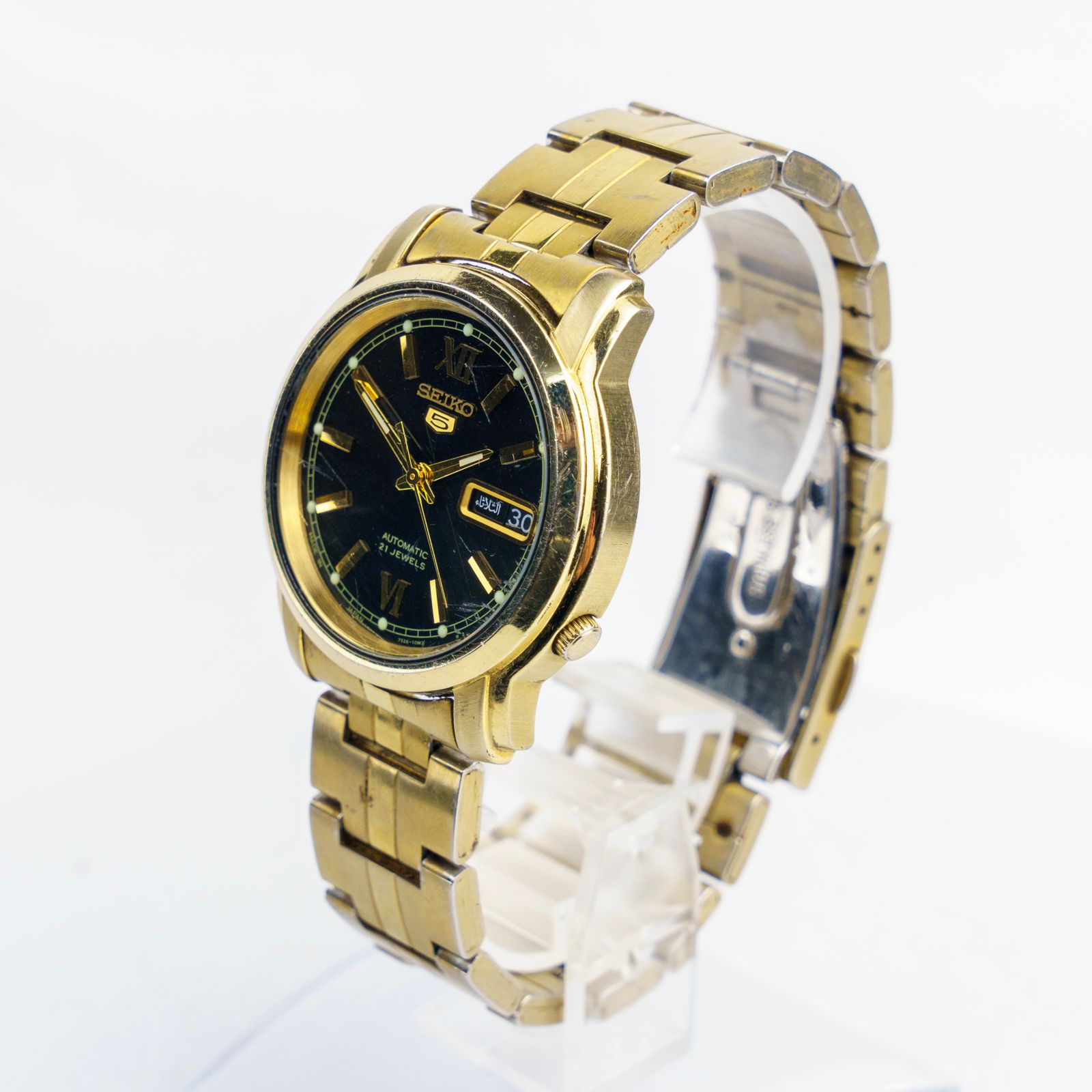 SEIKO 5 セイコー5 7S26-03E0 自動巻き メンズウォッチ ゴールド