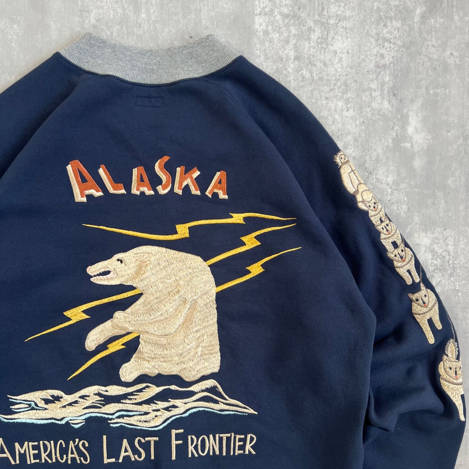 TAILOR TOYO テーラー東洋 SUKA ZIP SWEAT ALASKA 総刺繍 ネイビー M 