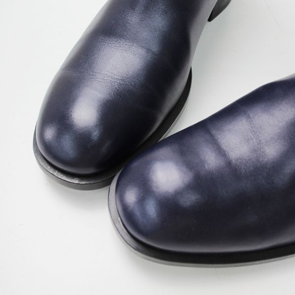 TOD'S トッズ バイカラー レザー ショートブーツ 37/ネイビー