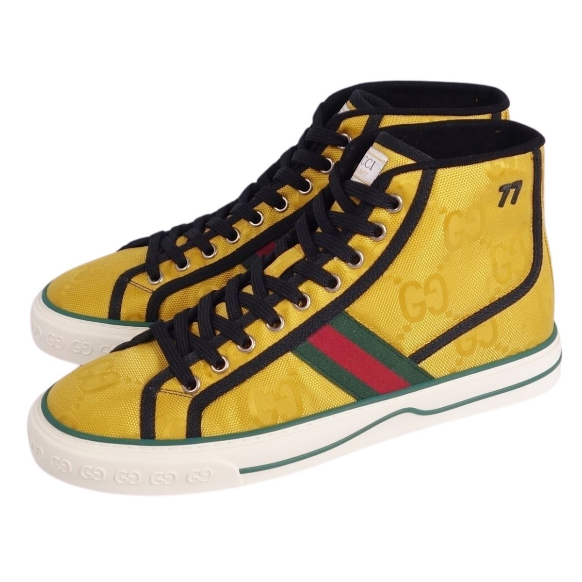 未使用 グッチ GUCCI TENNIS スニーカー ハイカット GG柄 ウェブ 