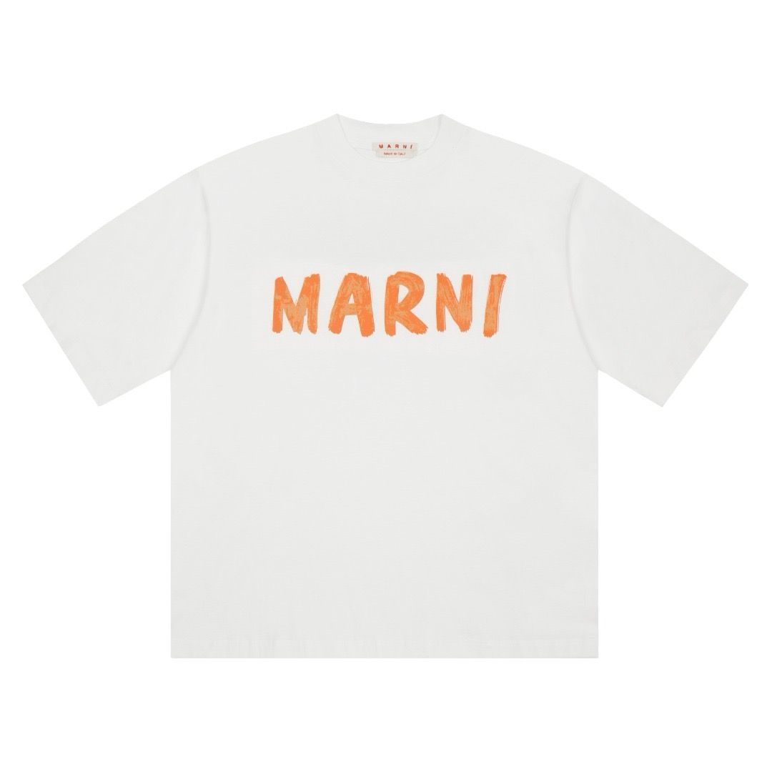 MARNI マルニ Tシャツ レディース クルーネック オーバーサイズ かわいい お洒落 半袖 カットソー ロゴT -#05