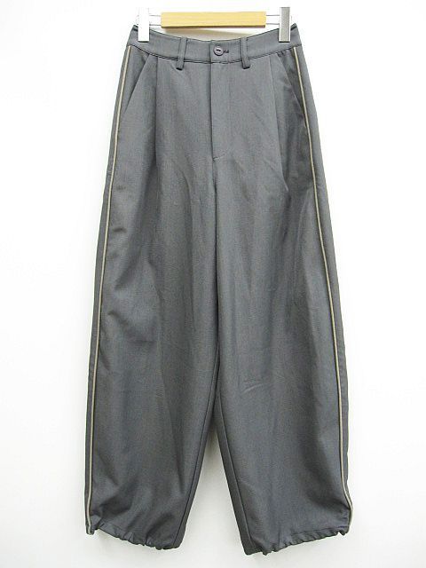 Anna Kerry アンナケリー 裾ドロスト サイドラインパンツ グレー系 サイズ36 L0001-1016-6