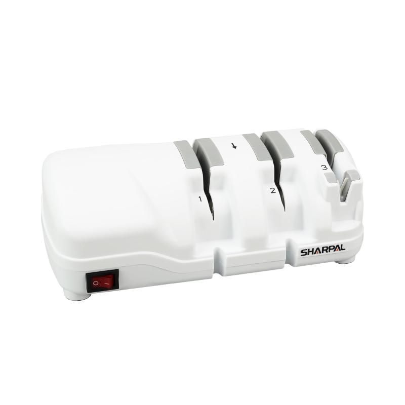 SHARPAL 198H 電動ナイフシャープナー - ダイヤモンドホイール付き3段階プロフェッショナルナイフシャープニングシステム 両刃ストレートエッジと鋸歯状ナイフに最適 素早く鋭い仕上がり