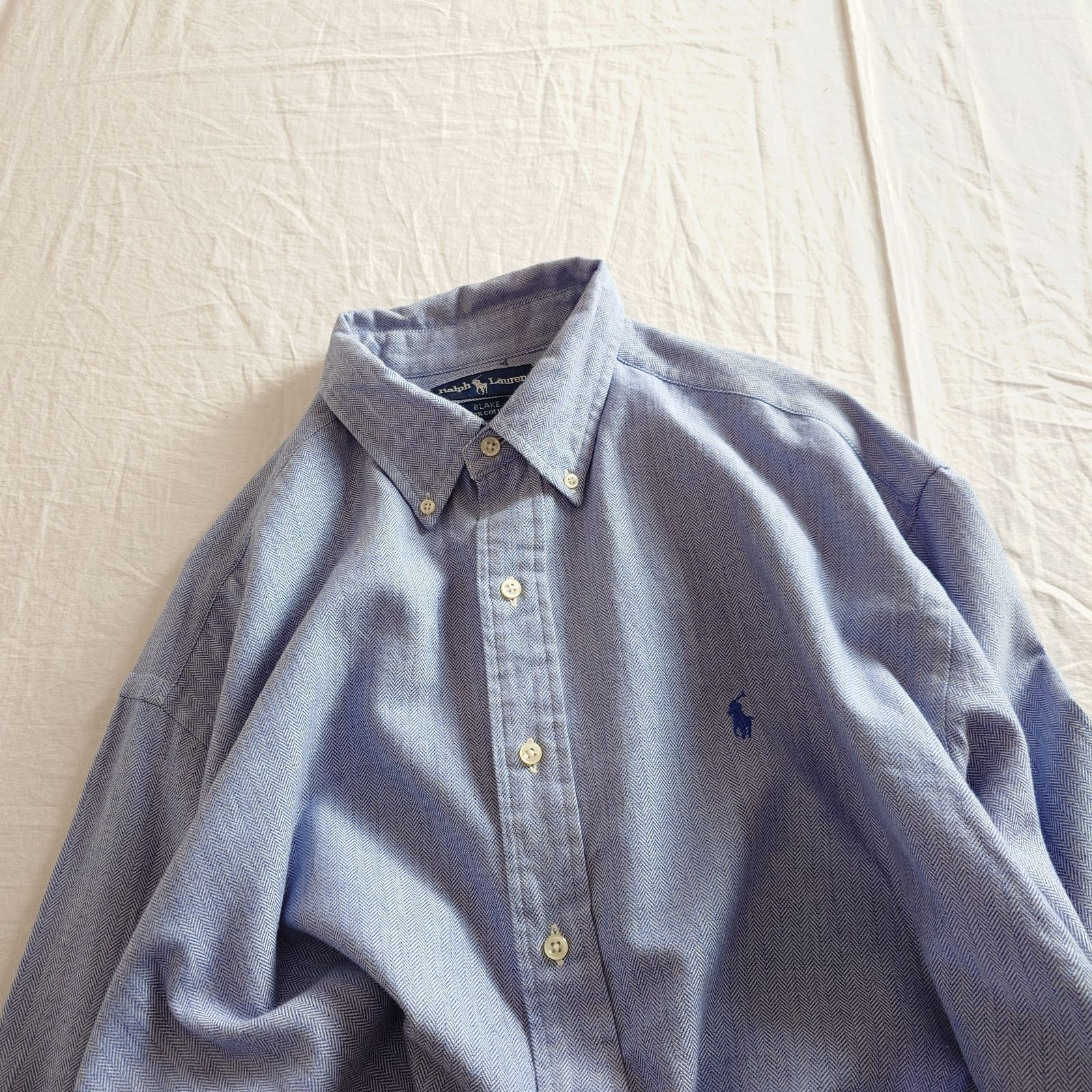 90~00s】Ralph Lauren ボタンダウンシャツ ヘリンボーン - メルカリ