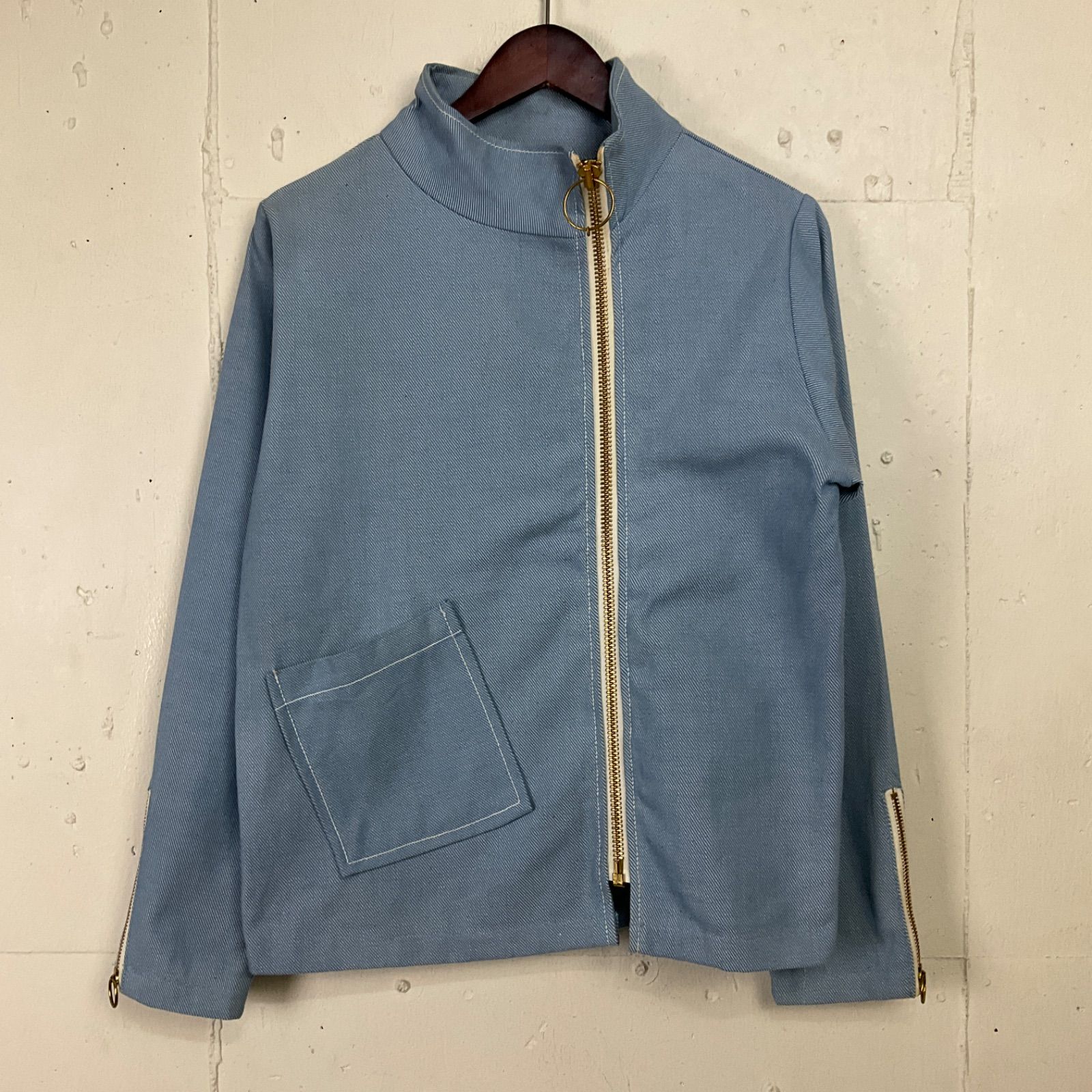 USA製 70年代 70s フルジップ コットン デニムジャケット メンズ 古着 