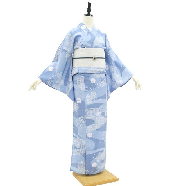 撫松庵 あやめ縞 黒 セオアルファ 単衣 夏着物 浴衣 菖蒲 仕立て