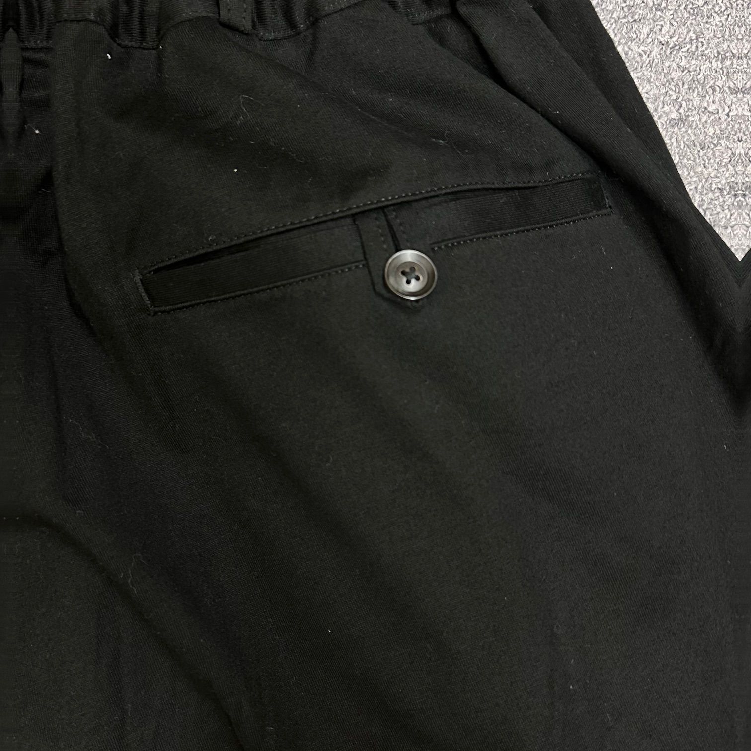 ヨウジヤマモト ミリタリーデザインパンツ ウエストゴム ブラック 黒 イージー ヨウジヤマモト ミリタリーデザインパンツ ウエストゴム