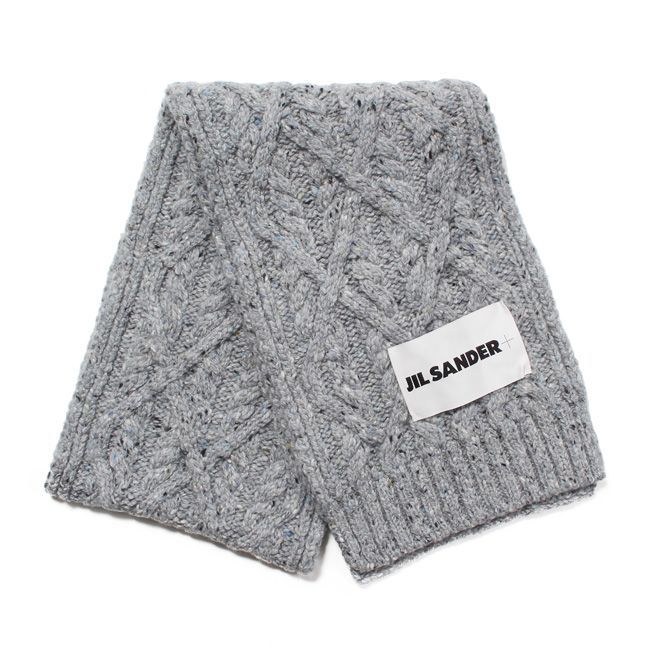 【新品未使用】 JIL SANDER ジルサンダー マフラー ホワイト CHUNKY MERINO CABLE KNIT SCARF J40TE0007-J14522 【WHITE】