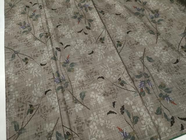 平和屋着物○本場大島紬 9マルキ 古代染色純泥染 枝花文