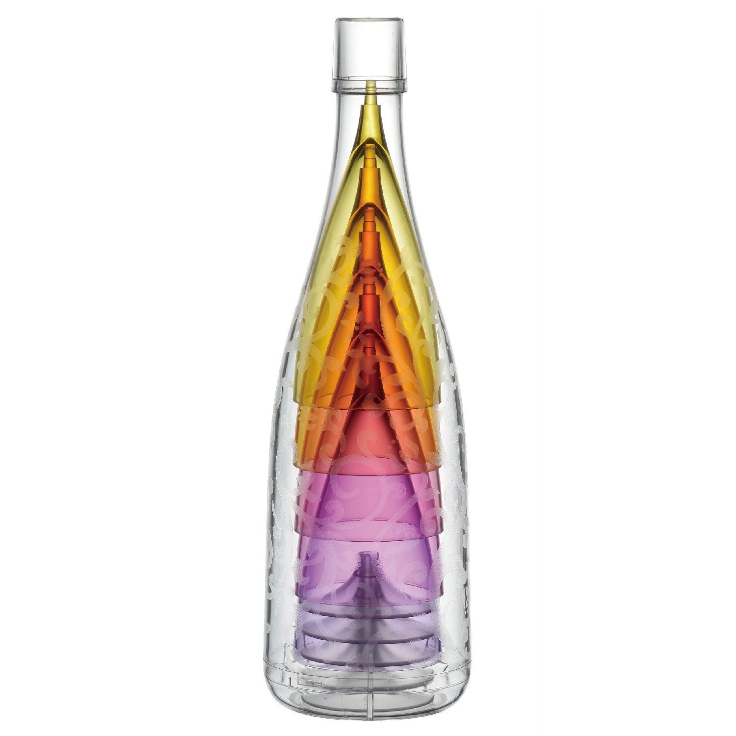在庫処分曙産業 シャンパングラス 170ml 5客セット 5色 日本製 軽くて丈夫 割れにくいプラスチック製 組み立て簡単 台座を外して重ねて収納 Glass Fiveグラスファイブ TW-3712