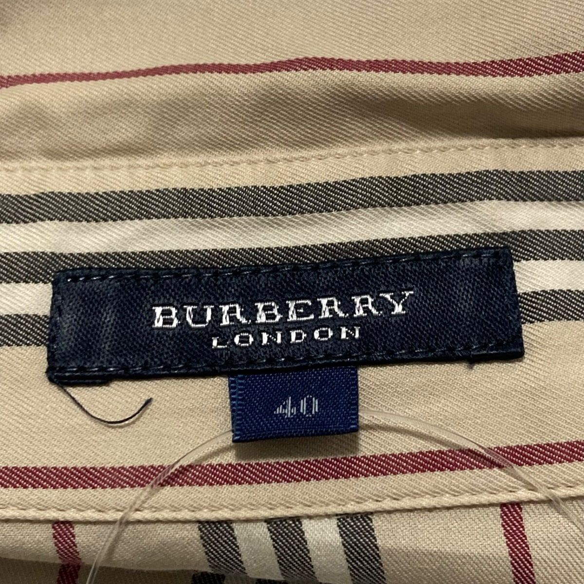 Burberry LONDON(バーバリーロンドン) 七分袖シャツブラウス サイズ40 L レディース - ベージュ×ダークグレー×マルチ ストライプ  - メルカリ