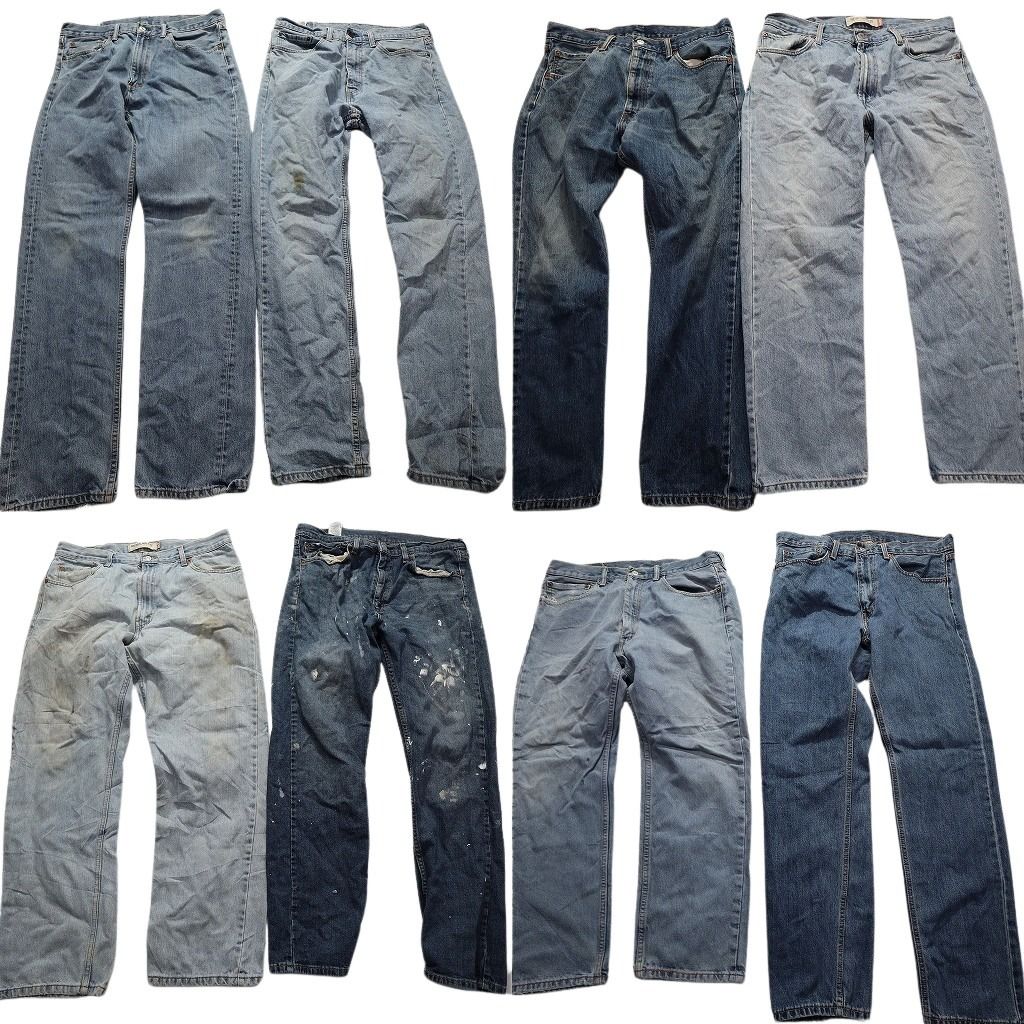 古着卸 まとめ売り リーバイス 505 デニム パンツ 8枚セット (メンズ 36 ) グランジ ペインティング ストレート フェード 中古 古着 MY6978