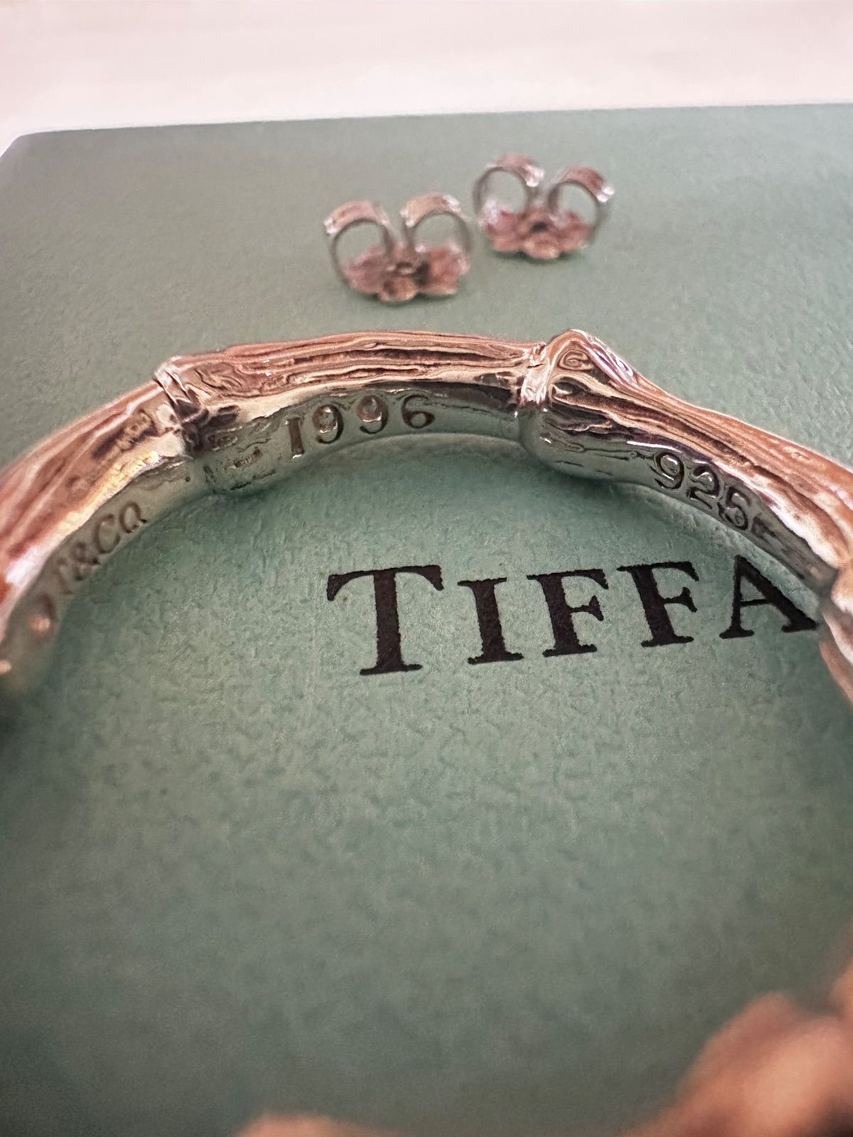 美品 TIFFANY＆Co. ティファニー バンブー フープ ピアス 両耳用