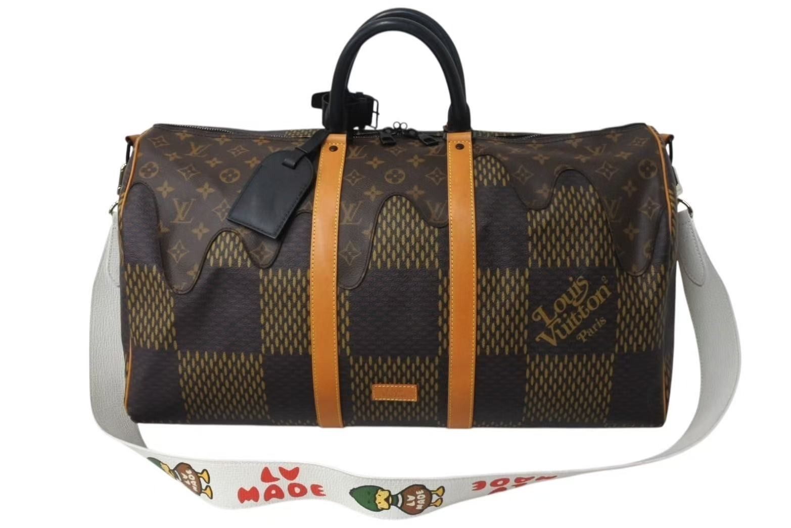 LOUIS VUITTON ルイヴィトン NIGO キーポールバンドリエール50 ボストンバッグ N40360 ブラウン ダミエグラフィット サイズ50 4b002163