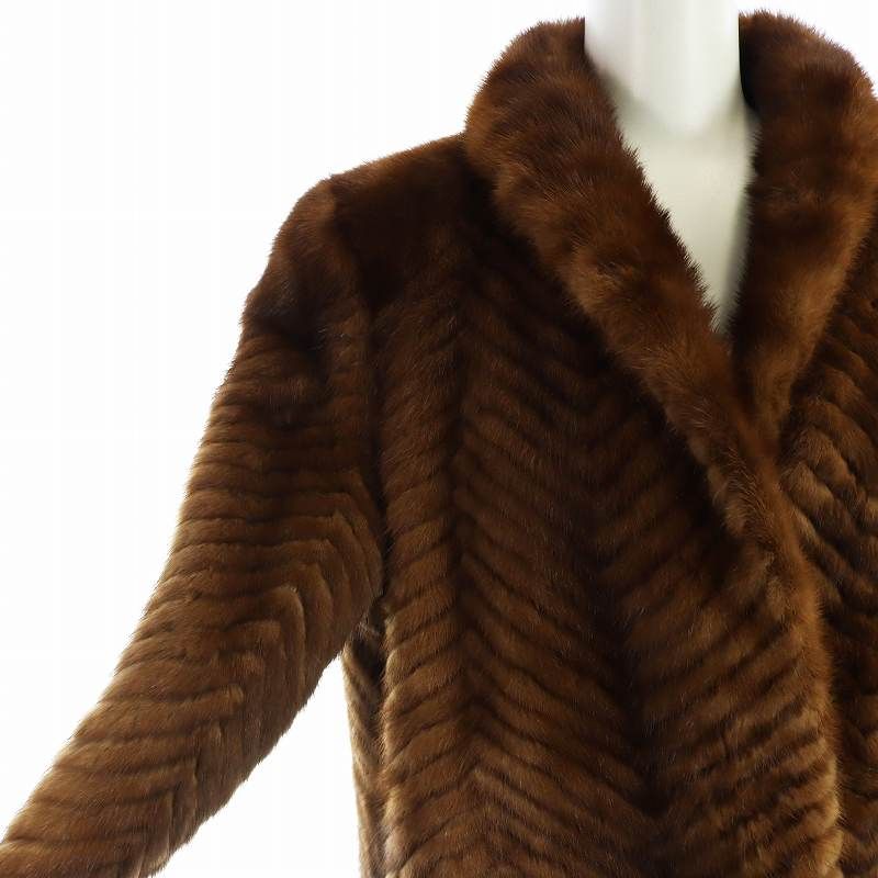 オズファー OSFUR 毛皮コート ミドル ミンクファー 長袖 総裏地 大きい