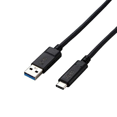 クーポン配布中-スーパー 対象 5個セット エレコム USB3.1ケーブル|Gen2|A-Cタイプ|認証品|3A出力|1.0m|ブラック USB3-AC10NBKX5
