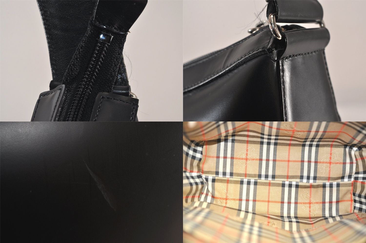 BURBERRY ショルダーバッグ　ノバチェック　ブラック　レザー　フラップ BURBERRY ショルダーバッグ ノバチェック フラップ メッセンジャー