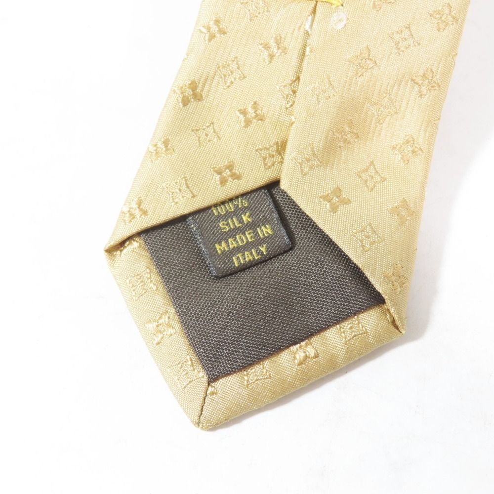 【LOUIS VUITTON】 美品 ルイ ヴィトン ITALY イタリア製 　ホワイト　シルバーグレー　モノグラム　ネクタイ USED オールド ブランド 美品▽LOUIS VUITTON ルイヴィトン ルクセンブルククライン ロゴ