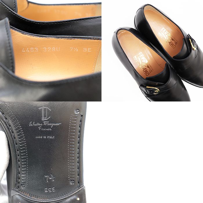 FERRAGAMO フェラガモ シングルモンクストラップ 7 1/2 2E FERRAGAMO フェラガモ シングルモンクストラップ 7 1/2 2E フェラガモ