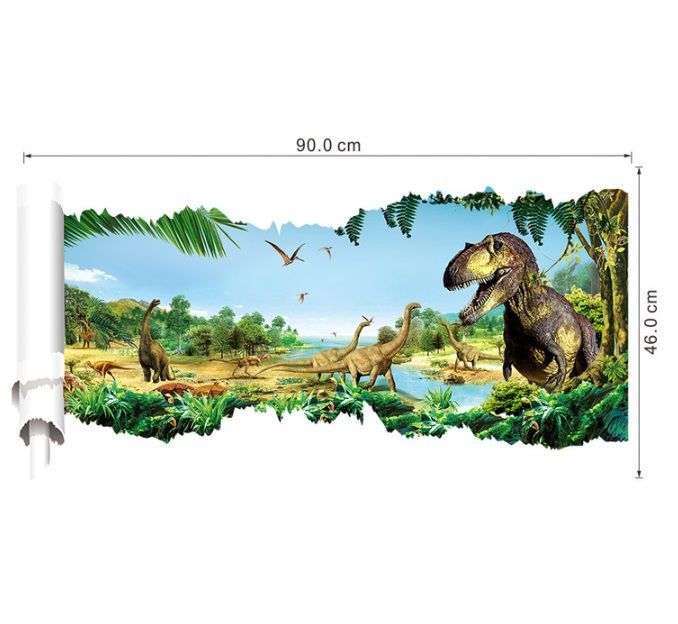 特大3D ウォールステッカー ジュラシックパーク 恐竜 03 騙し絵