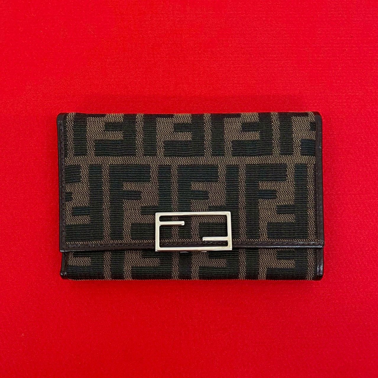 ほぼ未使用 FENDI フェンディ ヴィンテージ ズッカ FF 柄 レザー 本革 