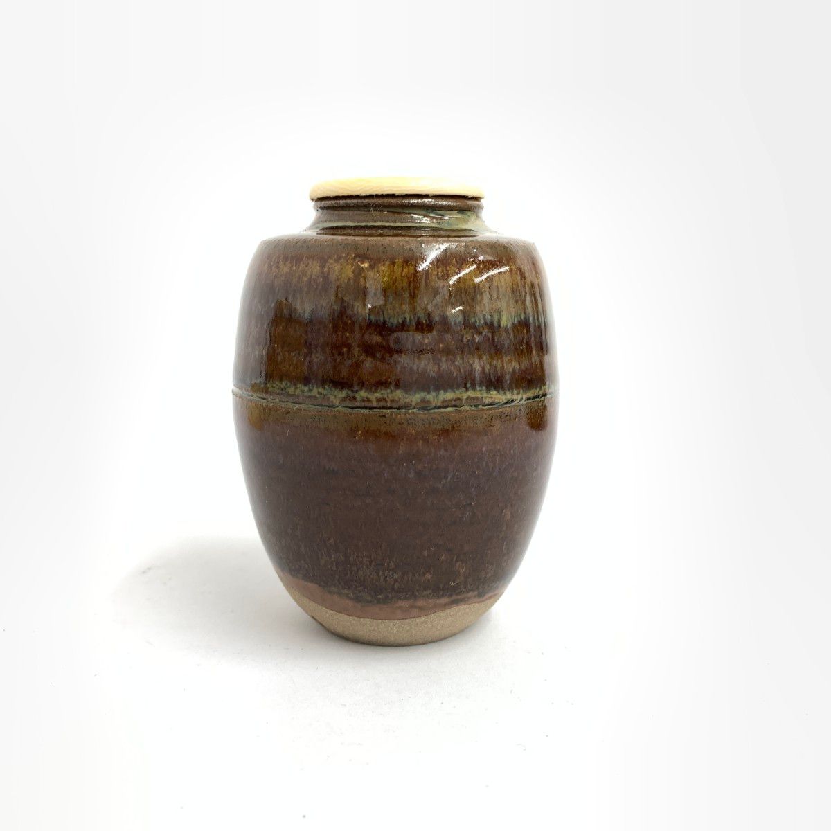 高取焼 タカトリヤキ 高取喜恵 肩衝茶入 仕覆 笹蔓金襴 有楽緞子 ブラウン 240001168835