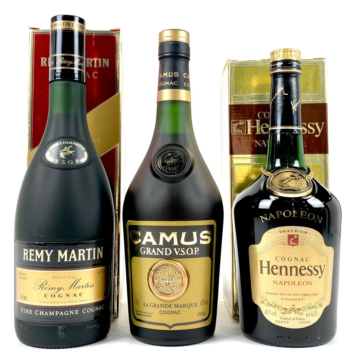 3本 REMY MARTIN CAMUS Hennessy コニャック ブランデー セット 【古酒