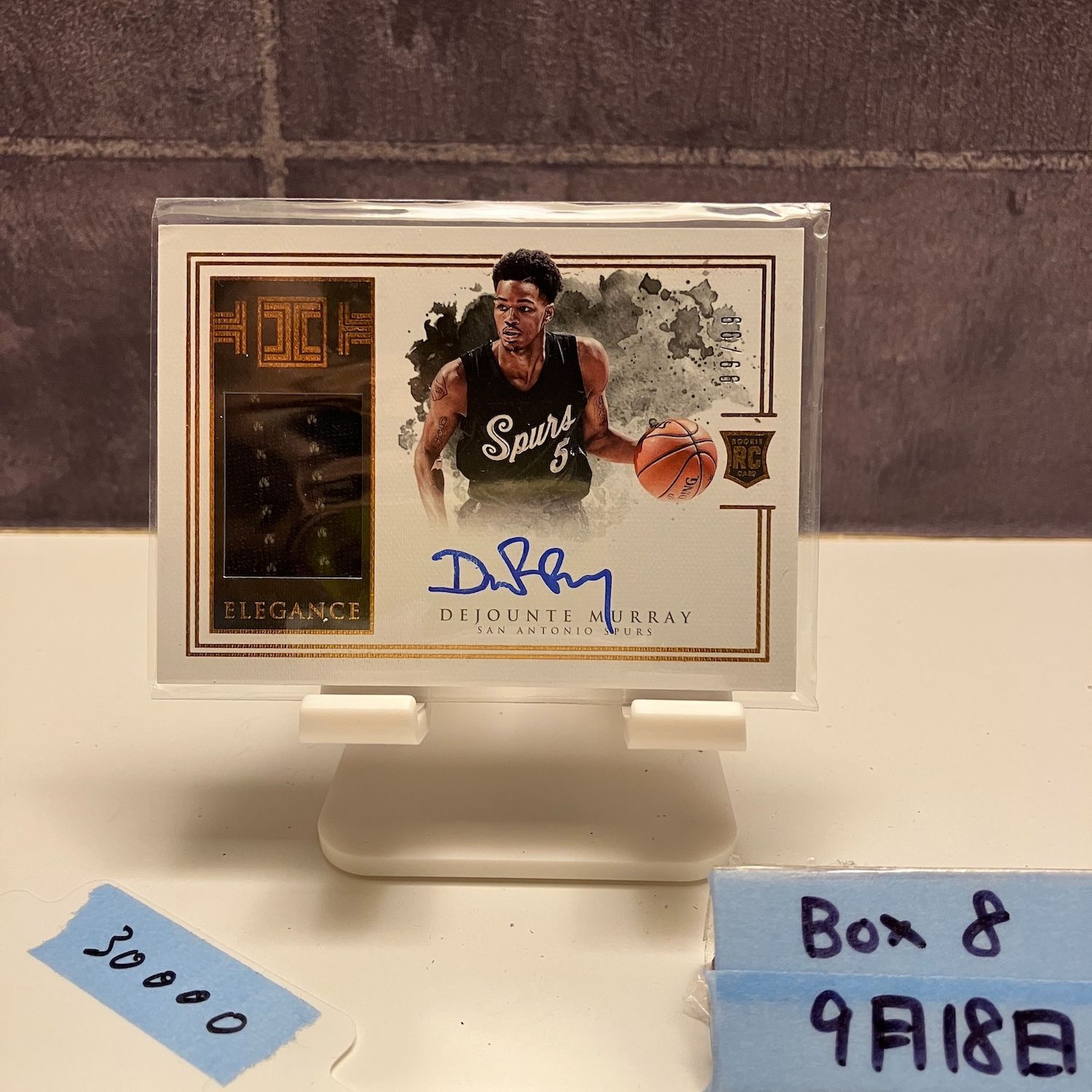 2016 Panini Dejounte Murray 09|99 直筆サイン San Antonio Spurs Impeccable Elegance RC ルーキー Rookie ジャージ カード