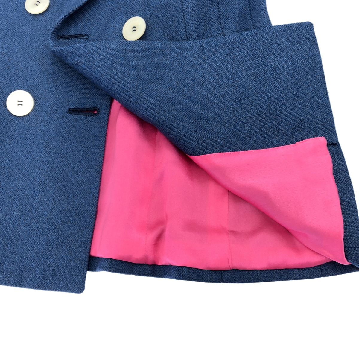 Kiton キートン シルクカシミヤダブルテーラードジャケット ブルー 40 