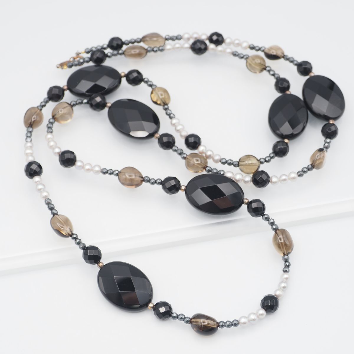 K878 オニキス スモーキークォーツ STERLING SILVER925刻印