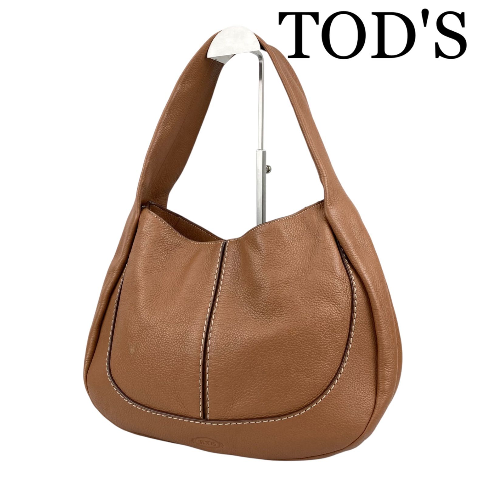 TOD'S トッズ ホーボー ロゴ型押し ワンショルダーバッグ ハンドバッグ 黄 TOD'S トッズ ホーボー ロゴ型押し ワンショルダーバッグ ハンドバッグ