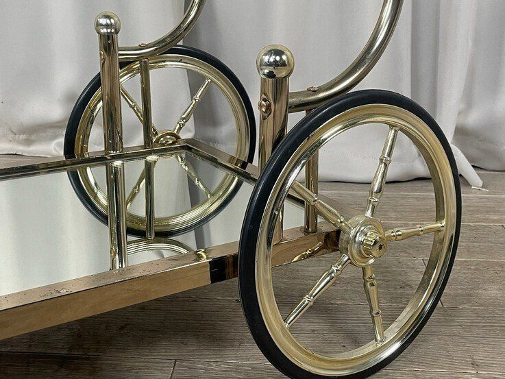 キッチンワゴン　ガラス　アンティーク GS01 ガラス キッチン ワゴン バーカート ティートロリー アンティーク