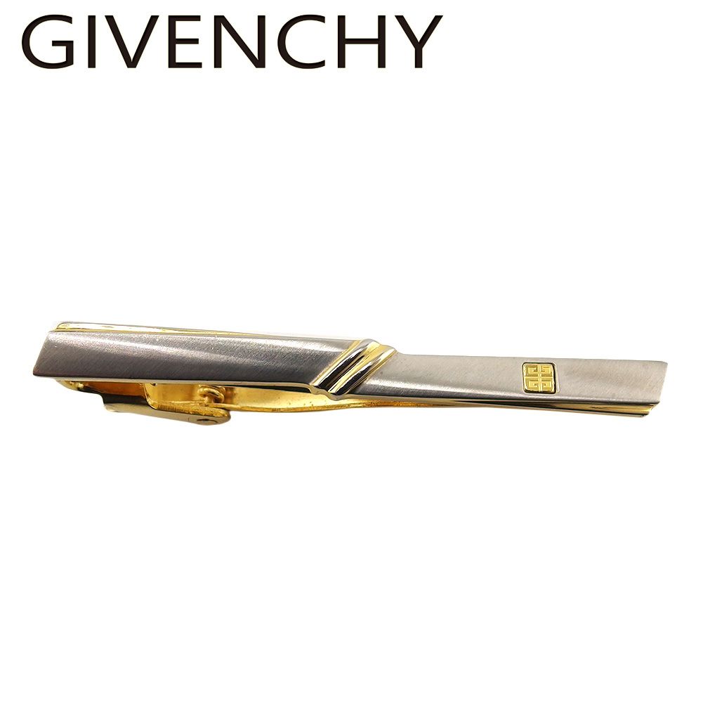 ジバンシィ GIVENCHY タイピン 4Gロゴ ワニロ式 ゴールド シルバー レディース 中古