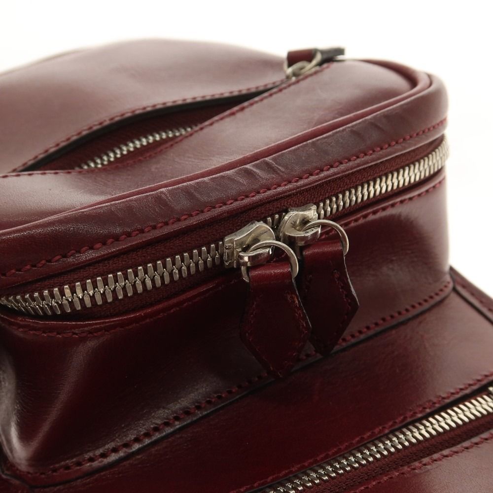 中古】万双 マンソウ mansaw レザー ショルダーバッグ ワインレッド  