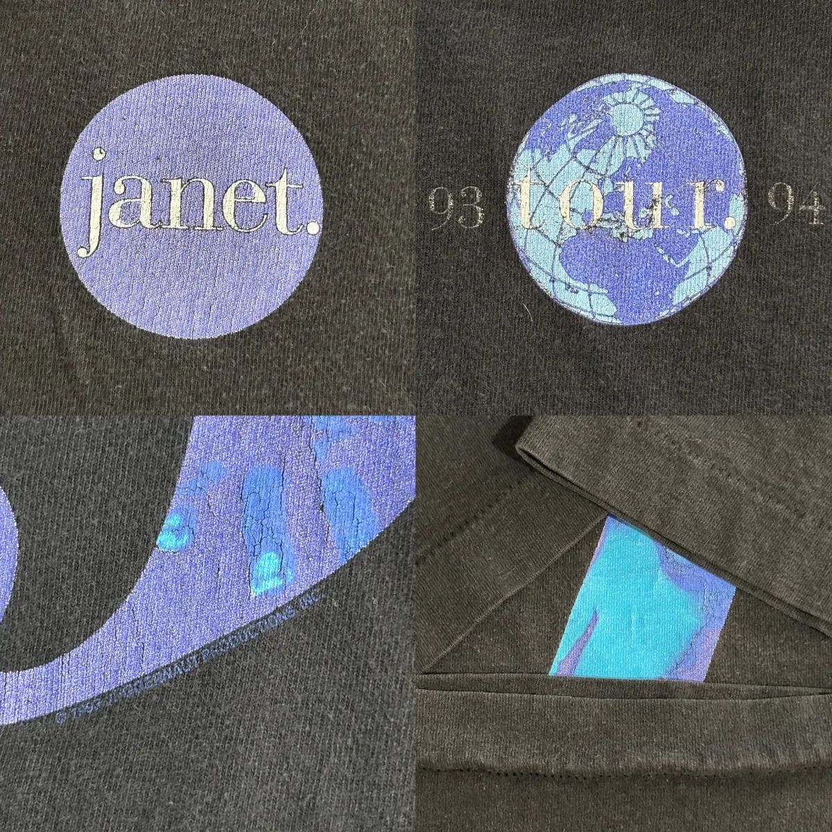 90s Janet Jackson S/S TEE ジャケット ジャクソン Tシャツ XL相当 黒 