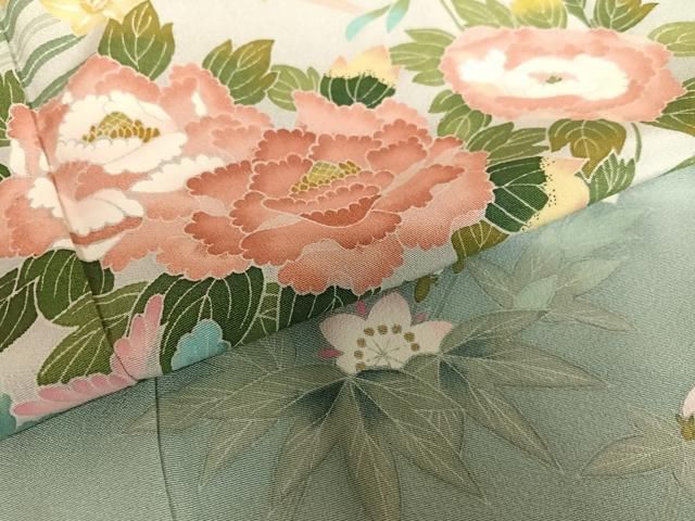 平和屋着物○訪問着 友禅 作家物 草花文 暈し染め 正絹 逸品