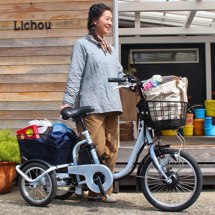 紫色 三輪自転車 前後バスケット付き☆美品☆メルカリ頼める便で安心配送 メルカリ