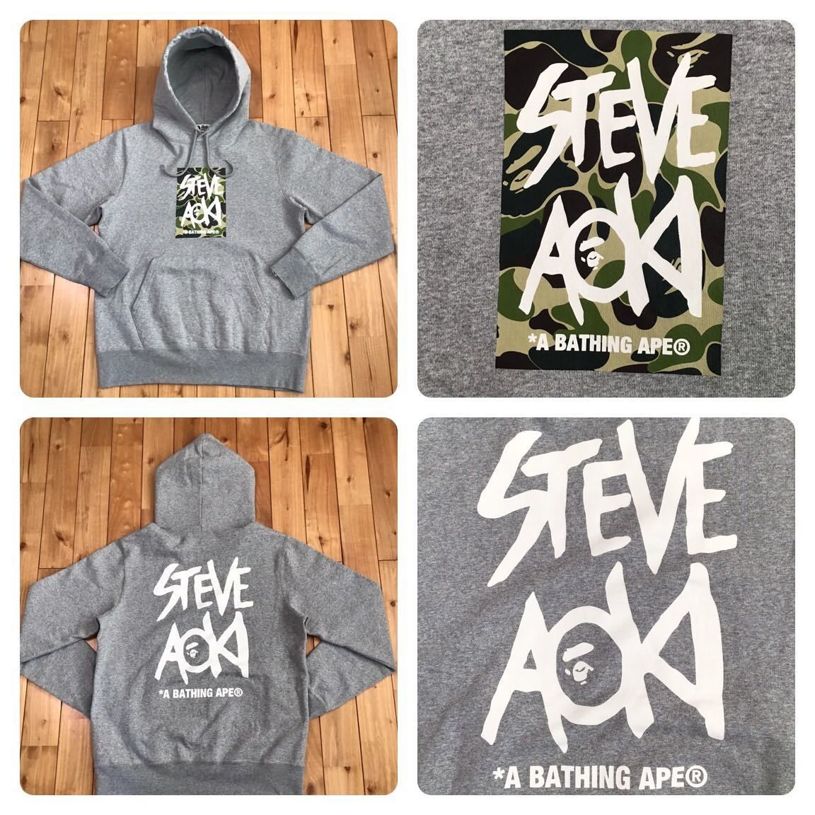 AAPE steve aoki コラボ パーカー BAPE × STEVE AOKI ☆4店舗限定☆ プルオーバーパーカー - メルカリ