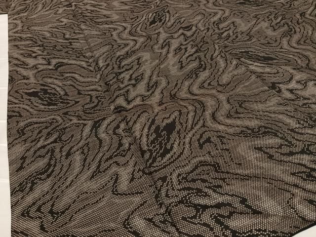 平和屋着物●本場大島紬　泥染　カタス7マルキ　流水文　正絹　逸品　AABA0086zg 平和屋着物○本場大島紬 泥染 カタス7マルキ 流水文 正絹 逸品