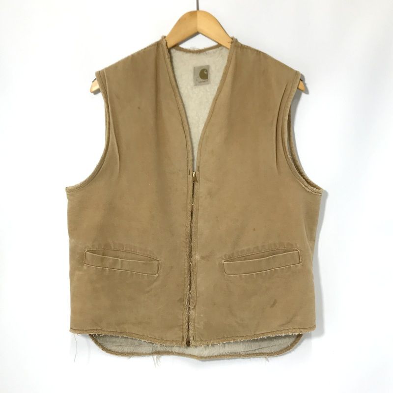 【美品】Carhartt ダックベスト　ボアベストカーハート vintage Carhartt 裏ボア ダックベスト ワークベスト ヴィンテージ