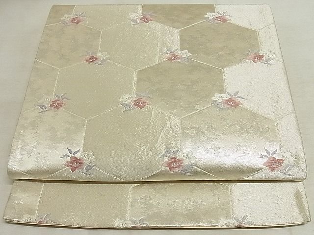 平和屋着物◎六通柄袋帯 亀甲花文 銀糸 正絹 逸品 AAAI4462Asx - メルカリ