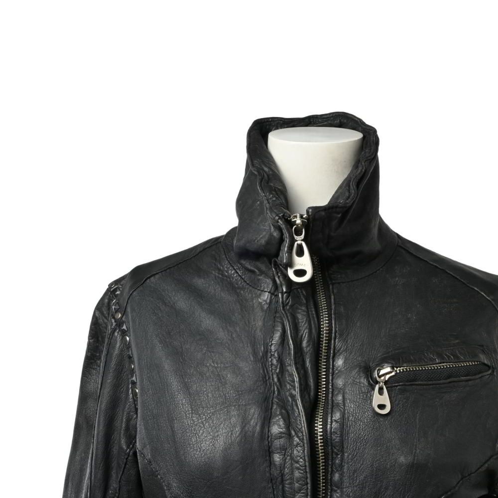 DOMA LEATHER スタッズ ジップアップ レザー ジャケット - メルカリ
