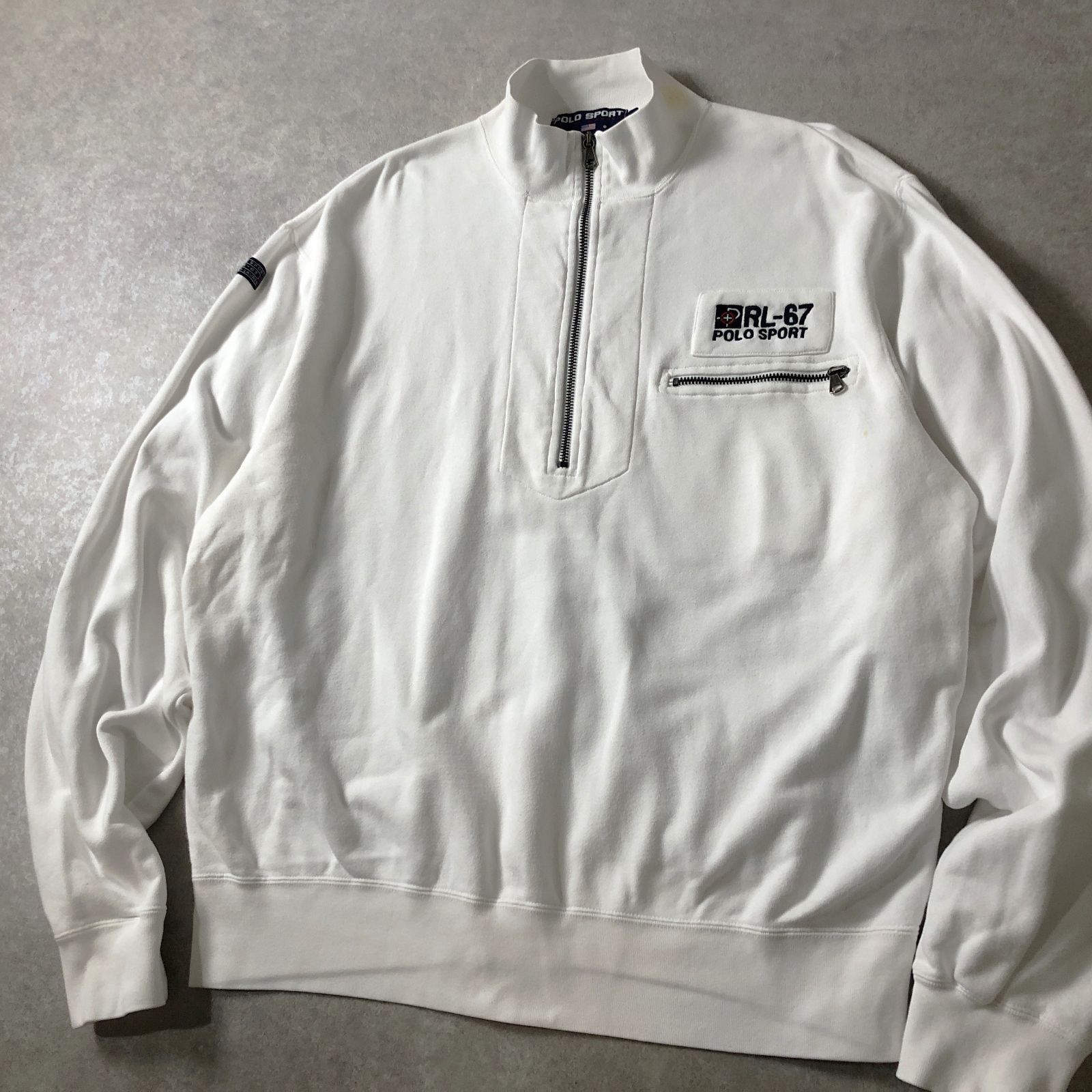 90年代オリジナル ヴィンテージ POLO SPORT RL-92 刺繍 ハーフジップ 