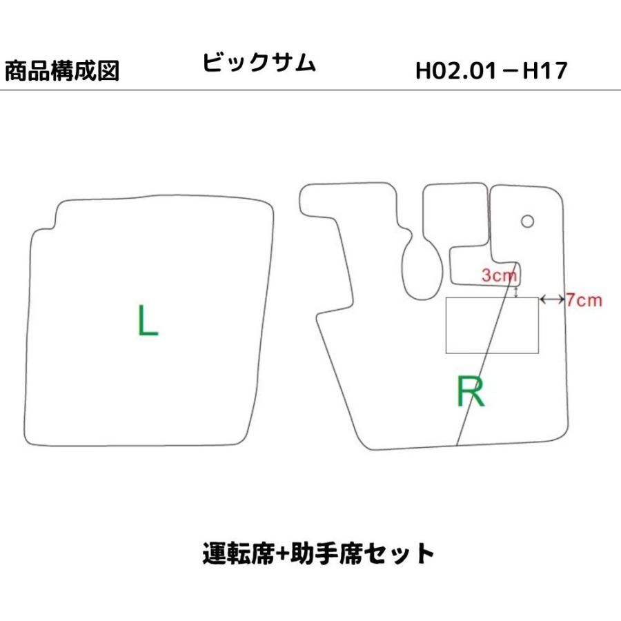 トラックマット 2点セット UD 日産 ビックサム 運転席 助手席 H2-H17 3色
