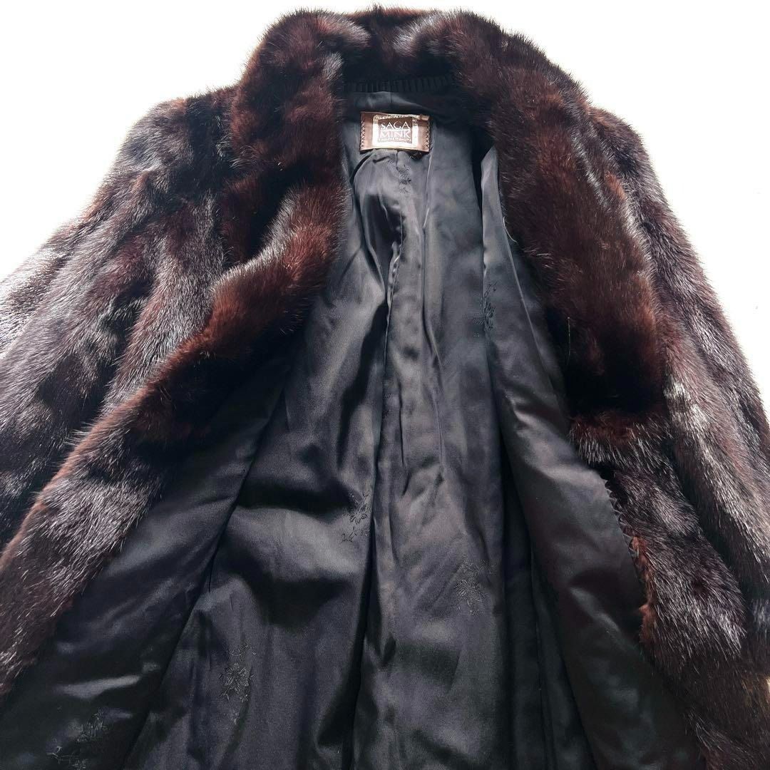 サガミンク SAGA MINK 毛皮 ロングコート ダークブラウン - メルカリ