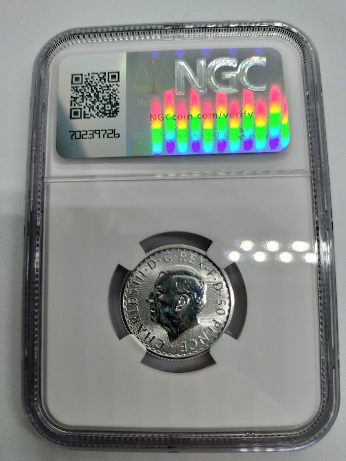 NGC MS69 2024 S50P 1/4オンス0.999 シルバー UNC 英国