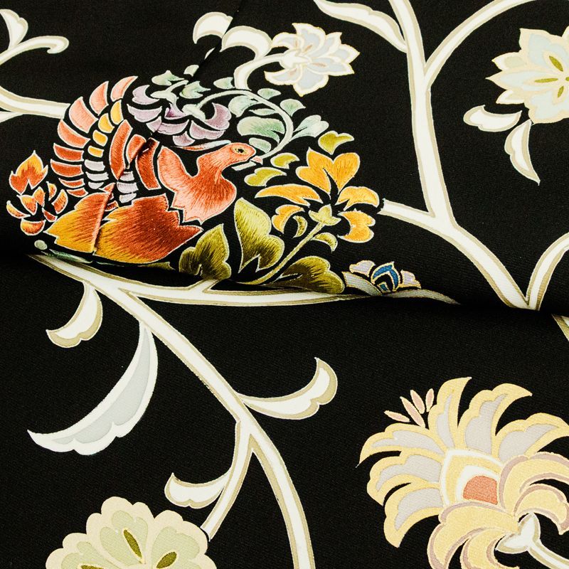 平和屋着物□極上 松尾光琳 中国三大刺繍 相良刺繍 黒留袖 御