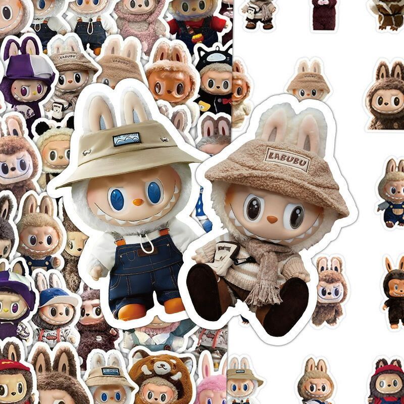 LABUBUランダムステッカー　シール　POPMART 62枚セット ラブブ ステッカー シール LABUBU ランダム封入 絵柄